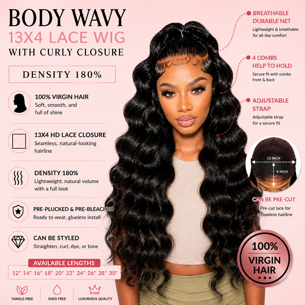 13x4 Body Wavy Lace Wig