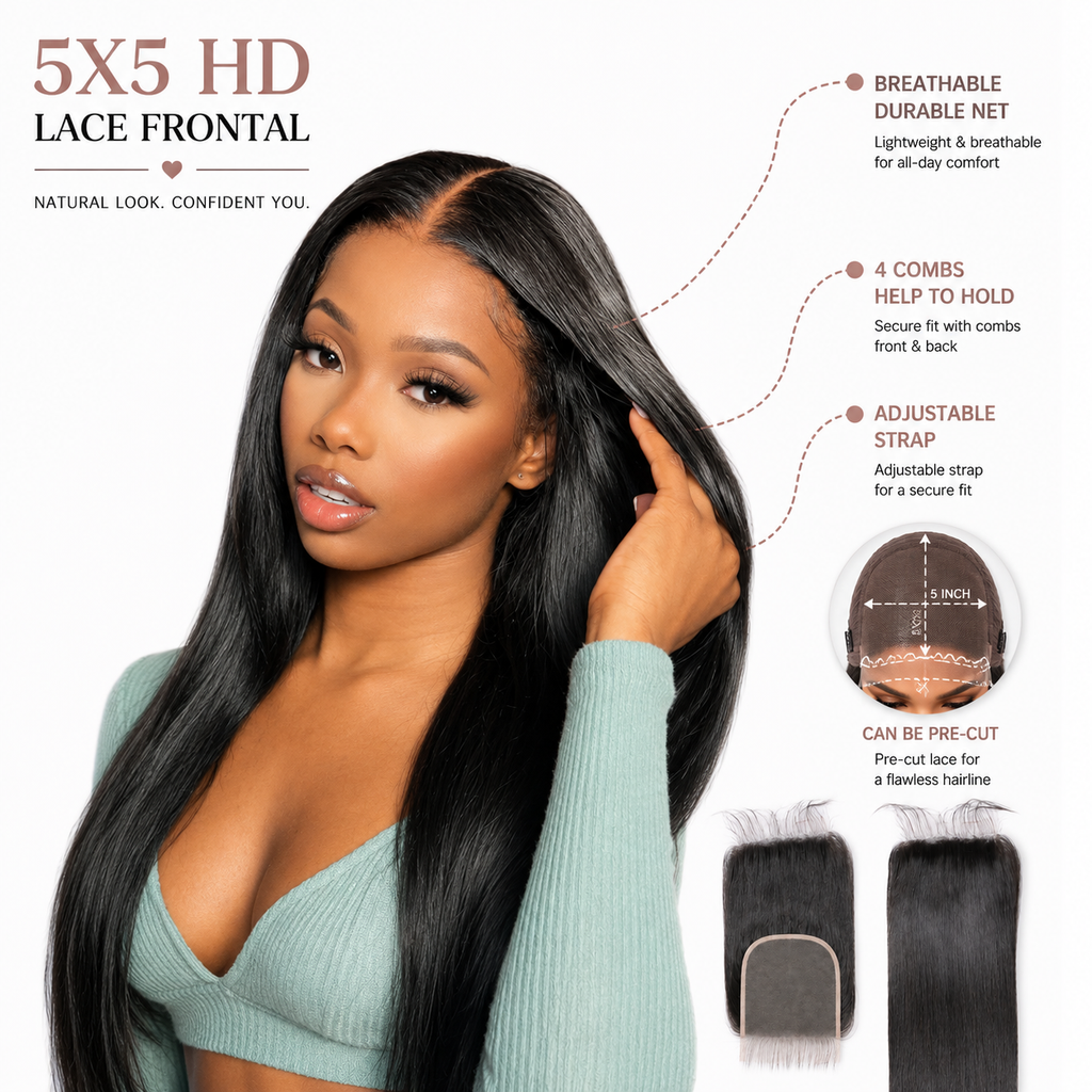 Straight 5x5 HD Lace Closure
