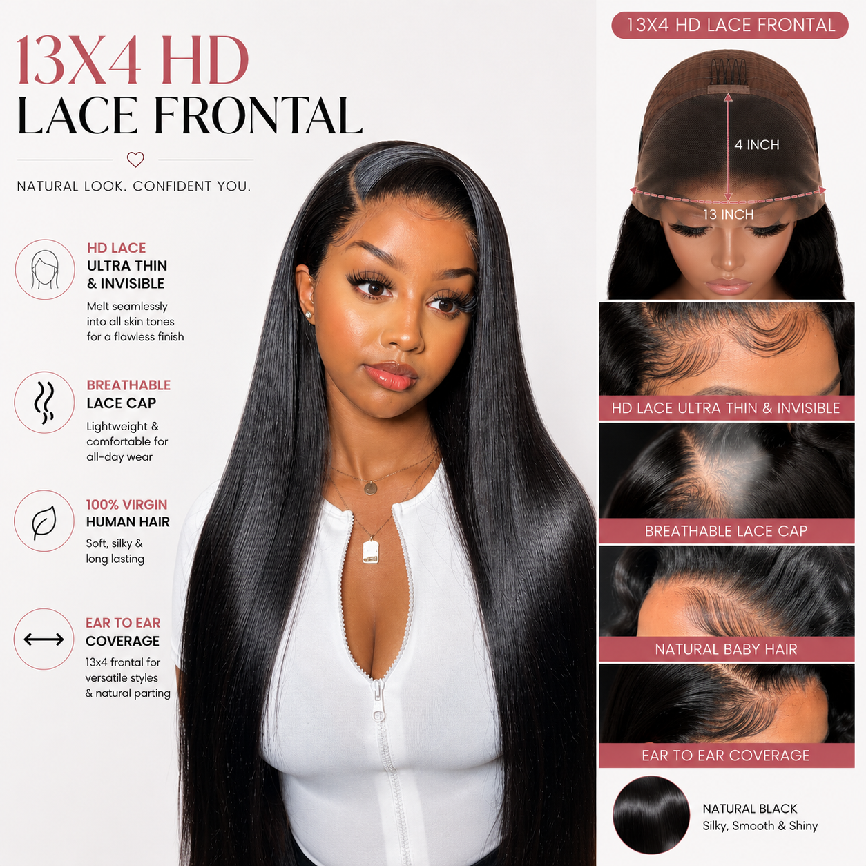 Straight 13x4 HD Lace Frontal
